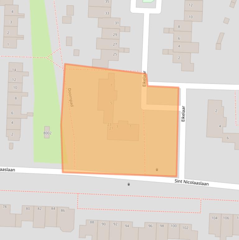 Kaart van postcodegebied 3984AE.