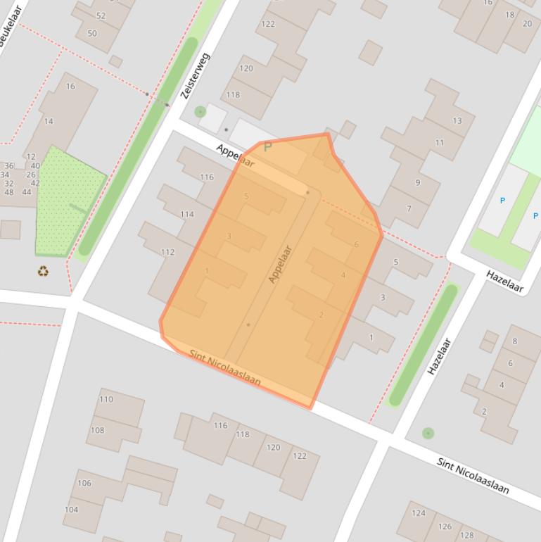 Kaart van postcodegebied 3984AL.