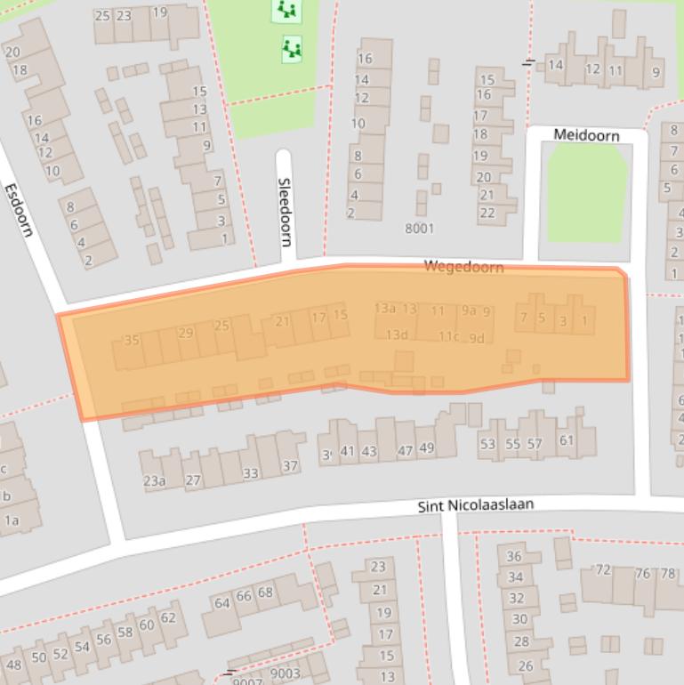 Kaart van postcodegebied 3984AN.