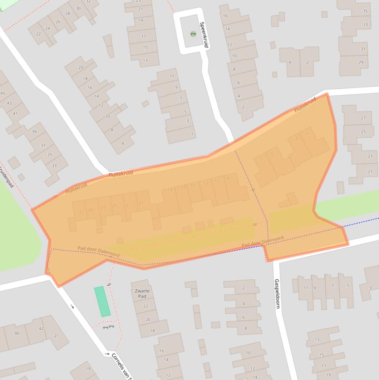 Kaart van postcodegebied 3984BA.