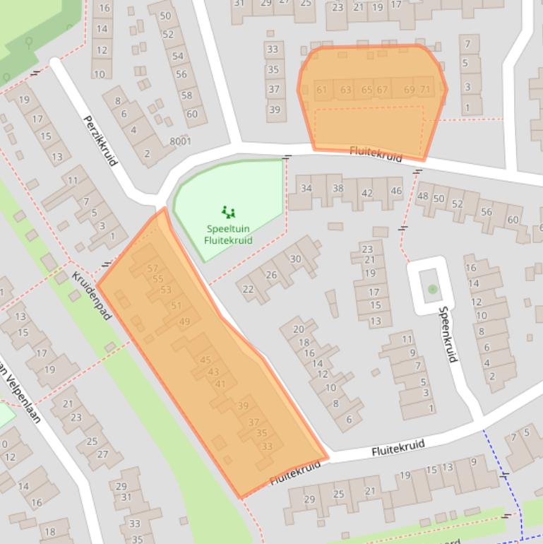 Kaart van postcodegebied 3984BB.