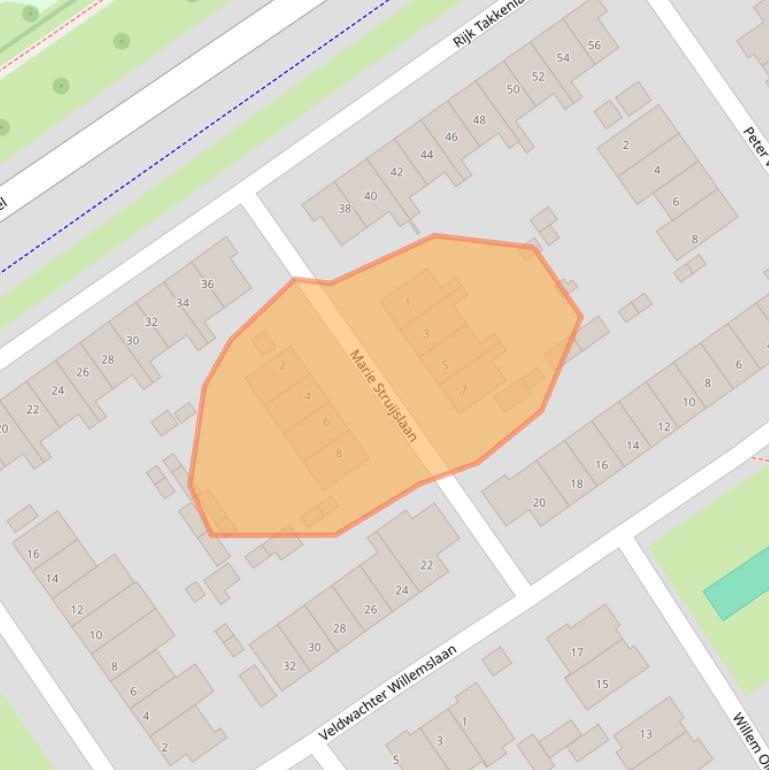 Kaart van postcodegebied 3984BR.