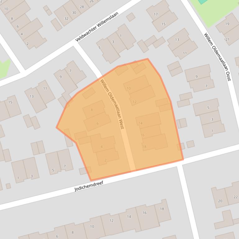 Kaart van postcodegebied 3984BT.