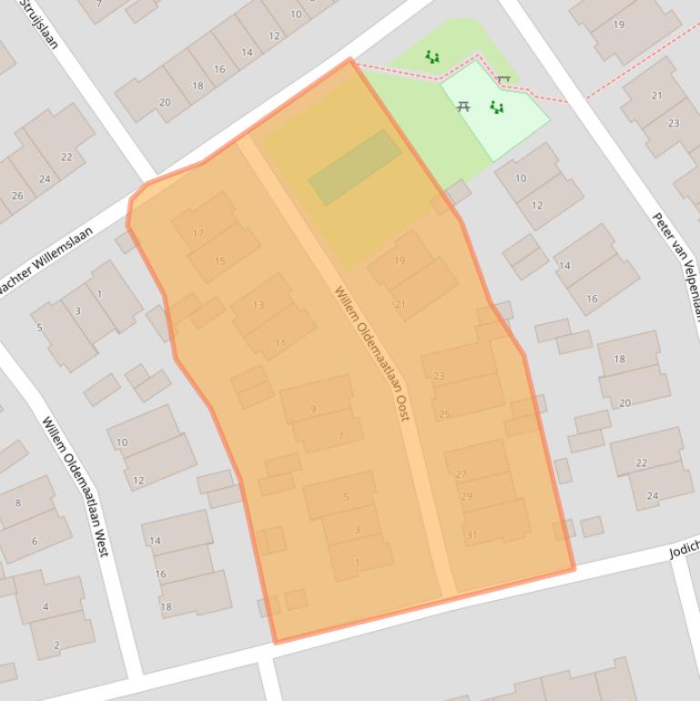 Kaart van postcodegebied 3984BV.