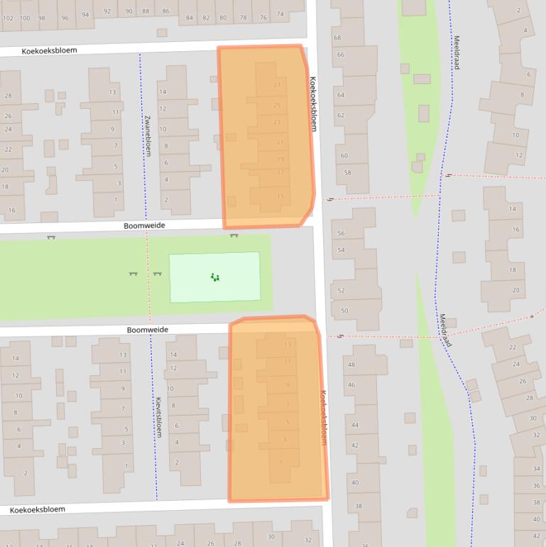 Kaart van postcodegebied 3984CA.