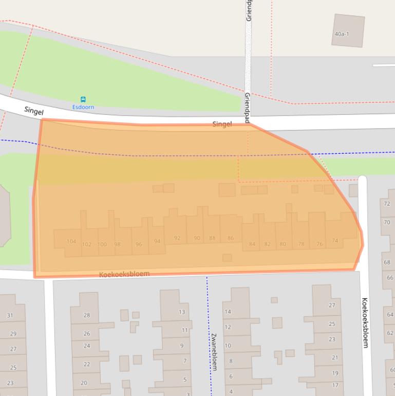 Kaart van postcodegebied 3984CD.