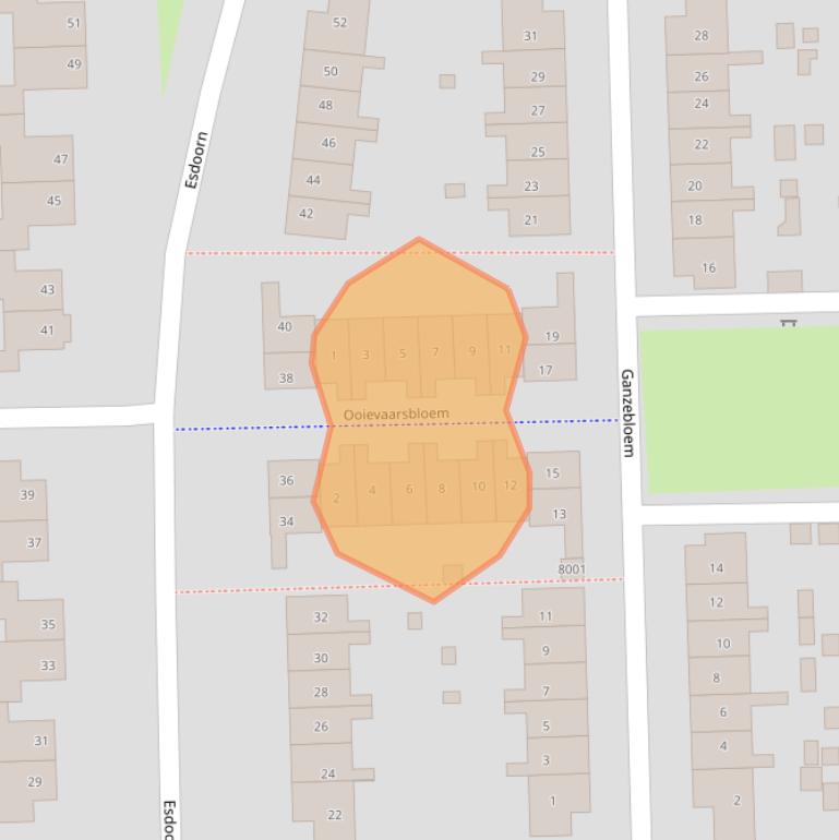 Kaart van postcodegebied 3984CJ.