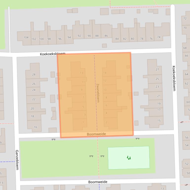 Kaart van postcodegebied 3984CK.