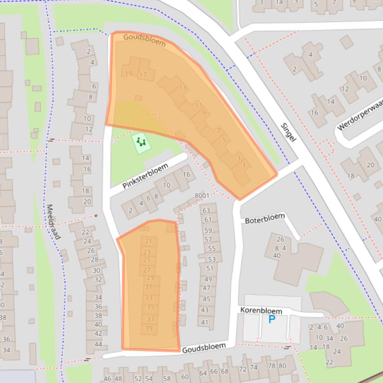 Kaart van postcodegebied 3984CL.