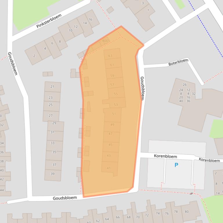 Kaart van postcodegebied 3984CM.