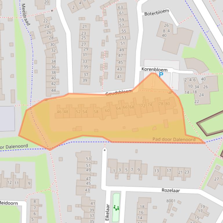Kaart van postcodegebied 3984CP.