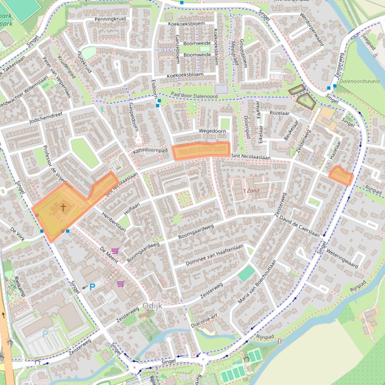 Kaart van postcodegebied 3984JA.