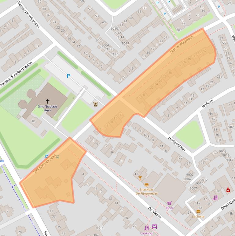 Kaart van postcodegebied 3984JB.