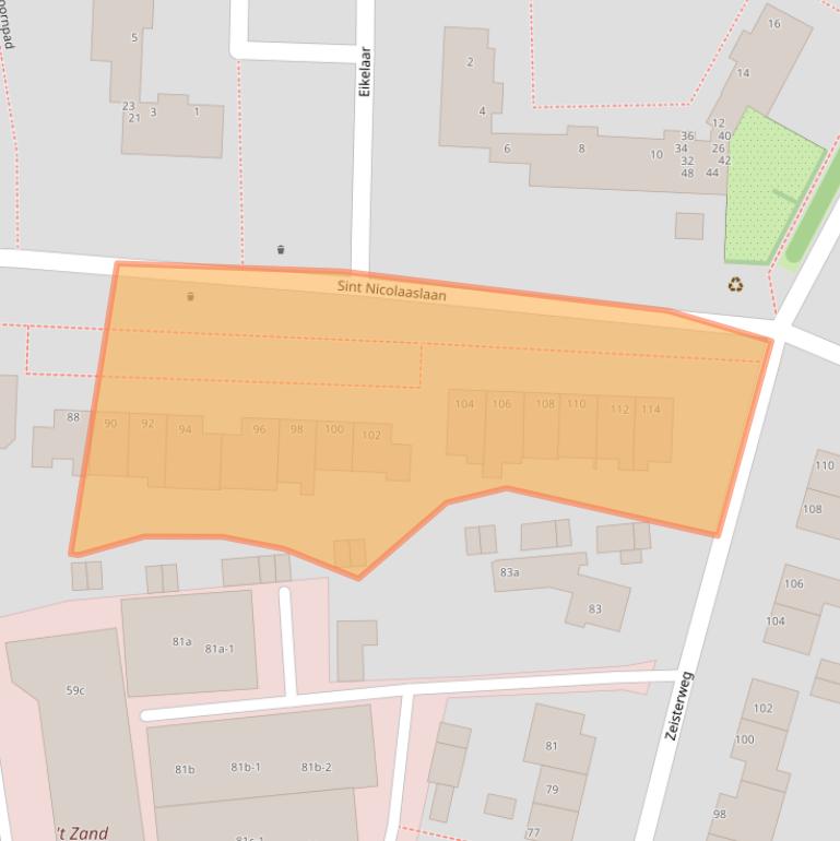 Kaart van postcodegebied 3984JD.