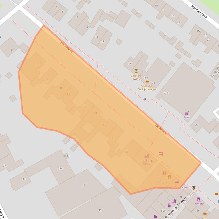 Kaart van postcodegebied 3984JJ.