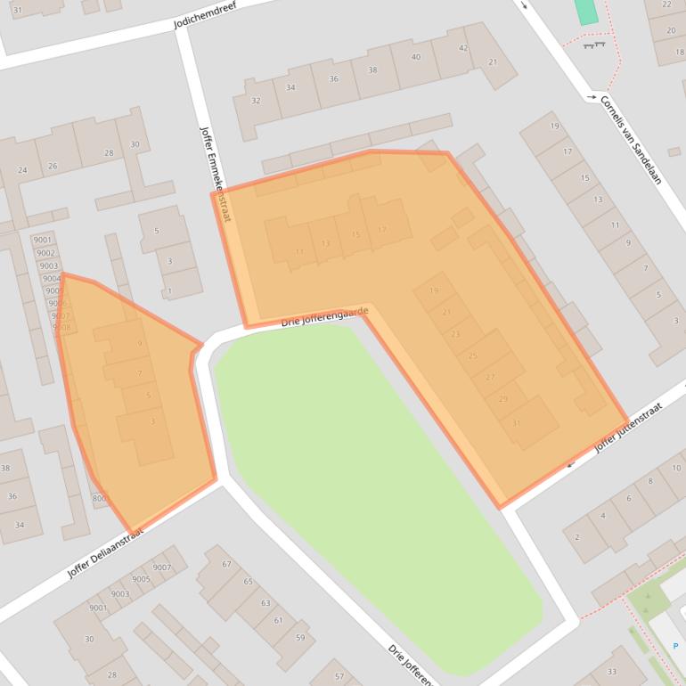 Kaart van postcodegebied 3984JW.