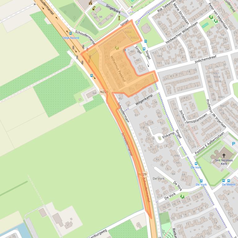 Kaart van postcodegebied 3984JZ.