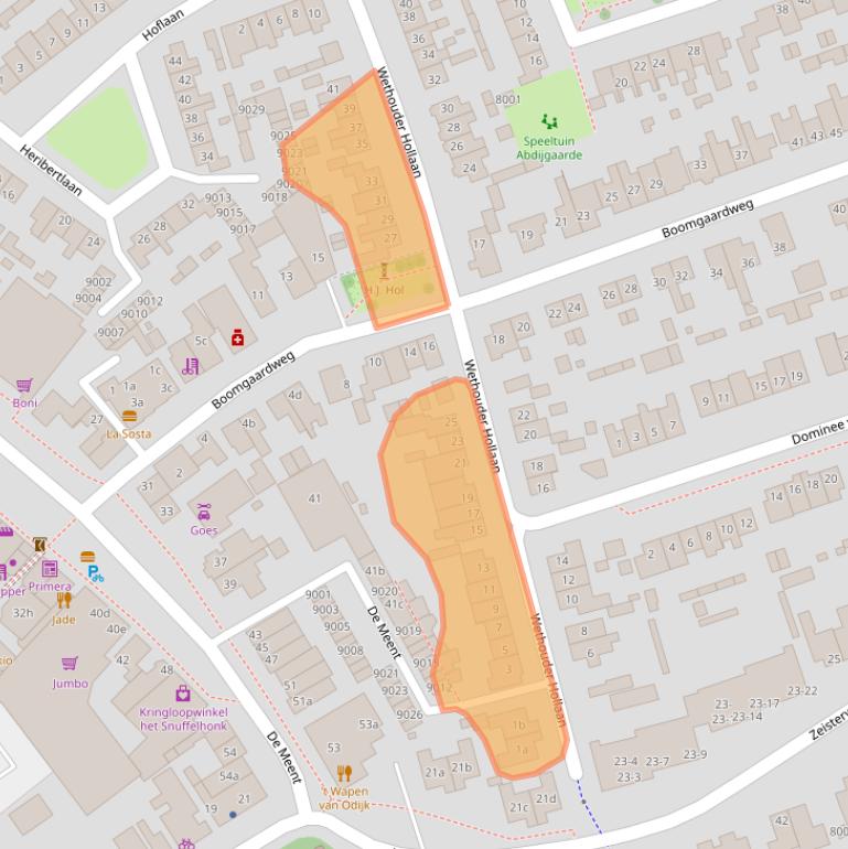 Kaart van postcodegebied 3984KA.