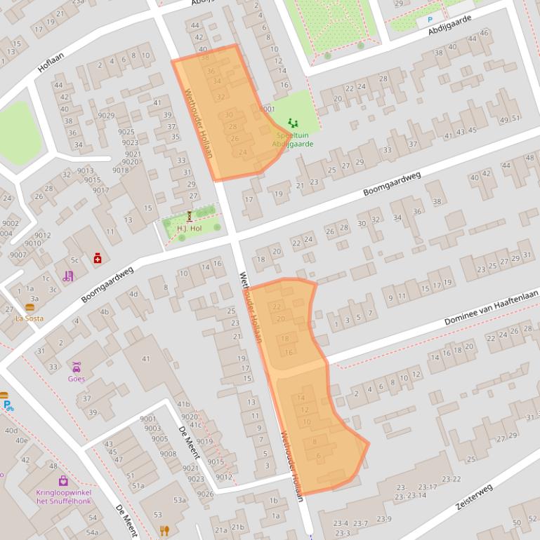 Kaart van postcodegebied 3984KC.