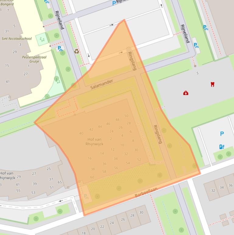 Kaart van postcodegebied 3984MC.