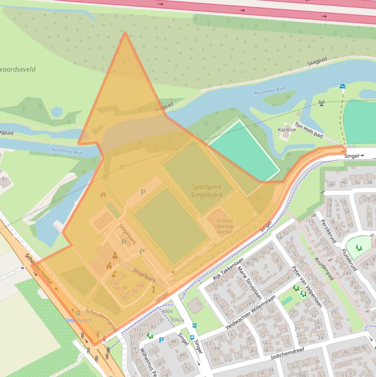 Kaart van postcodegebied 3984NC.