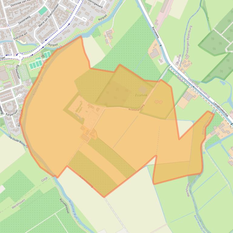 Kaart van postcodegebied 3984NE.