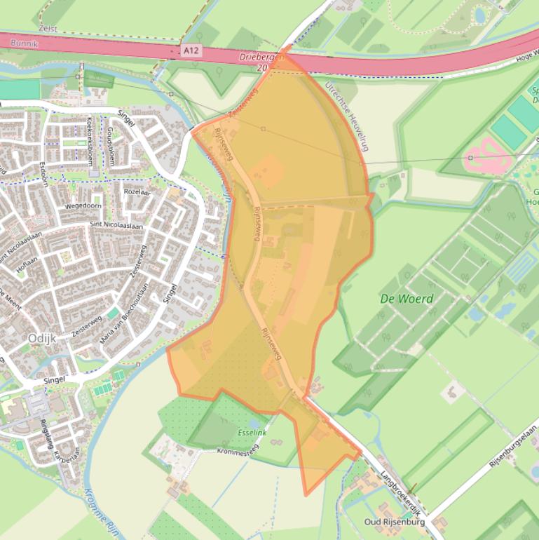 Kaart van postcodegebied 3984NG.