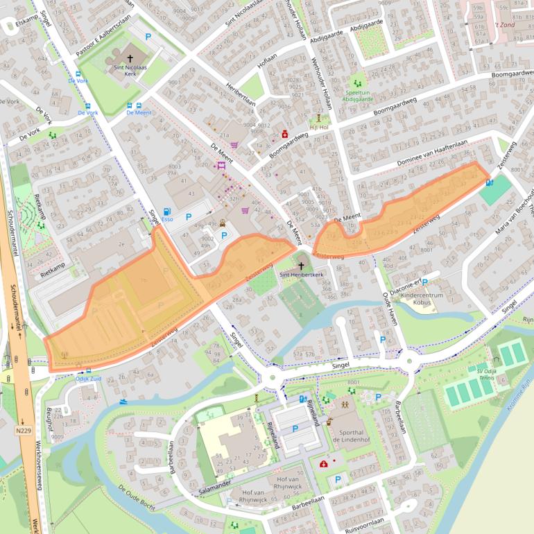 Kaart van postcodegebied 3984NH.