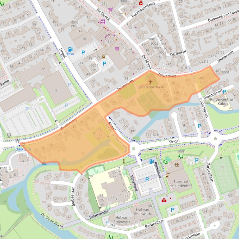 Kaart van postcodegebied 3984NL.