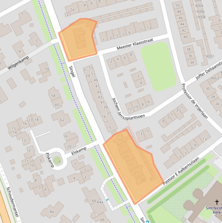 Kaart van postcodegebied 3984NT.