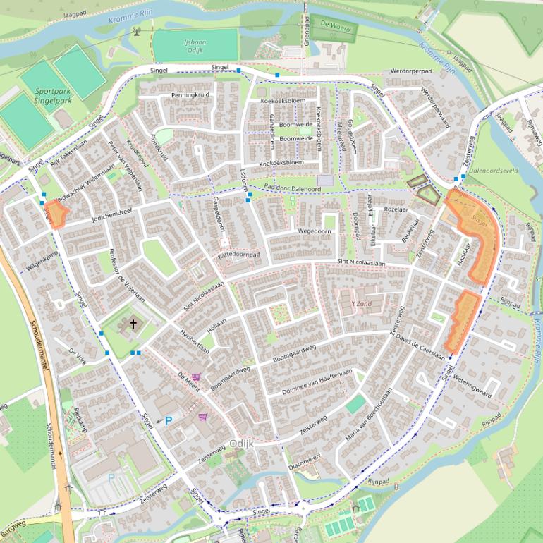 Kaart van postcodegebied 3984NX.