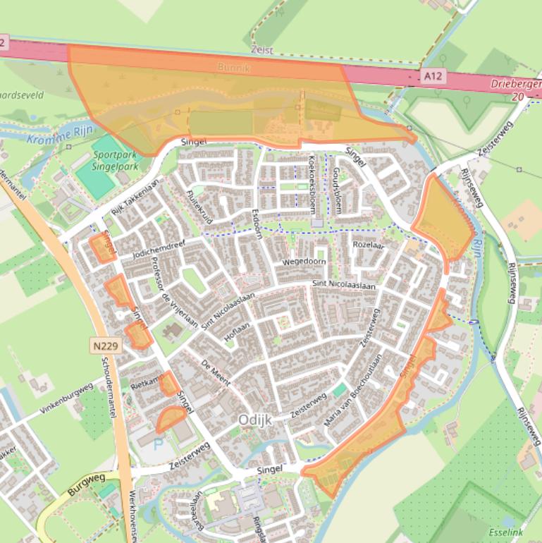 Kaart van postcodegebied 3984NZ.