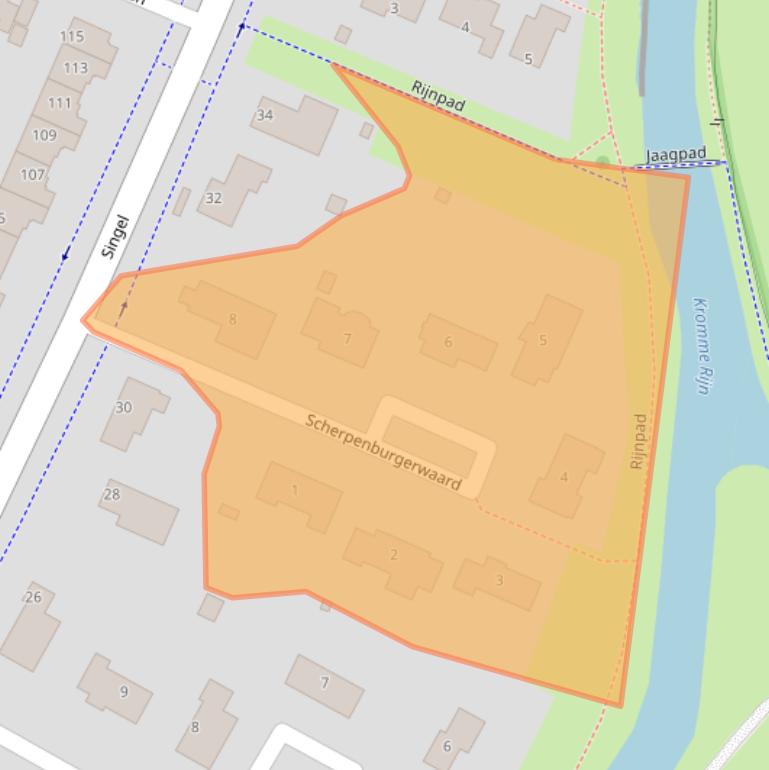 Kaart van postcodegebied 3984PB.