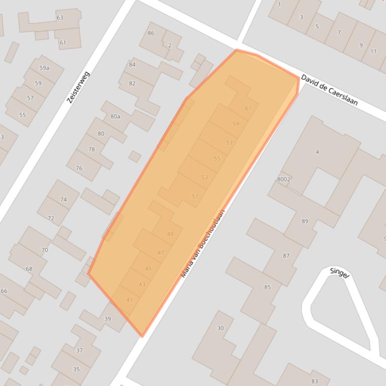 Kaart van postcodegebied 3984PG.