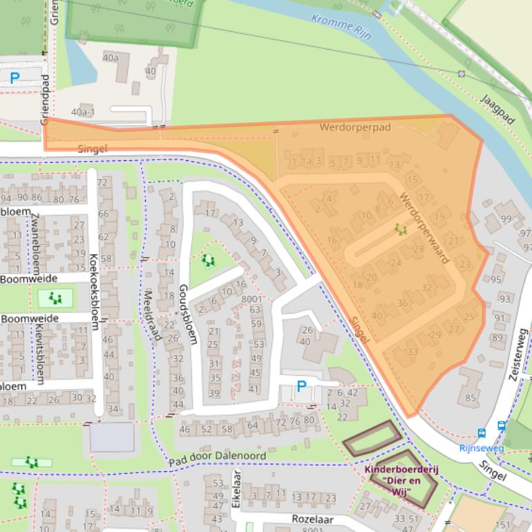 Kaart van postcodegebied 3984PR.