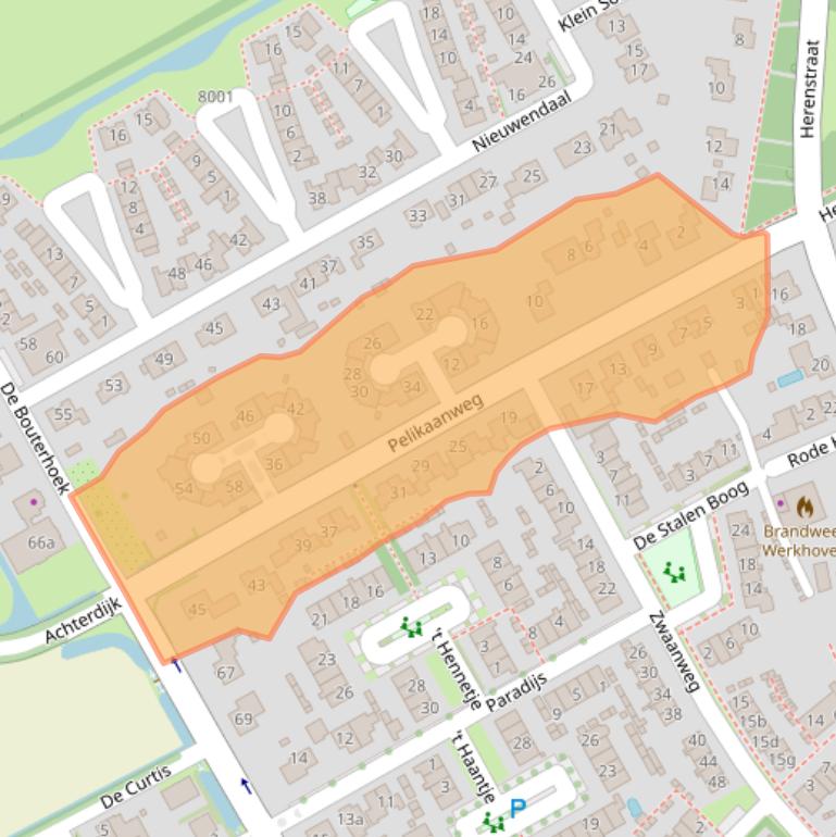 Kaart van postcodegebied 3985RZ.