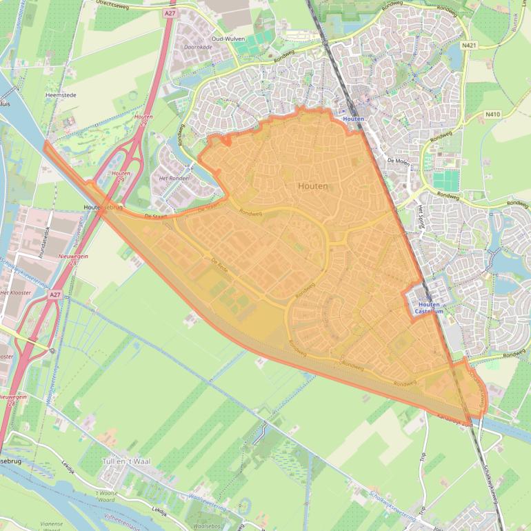 Kaart van postcodegebied 3991.