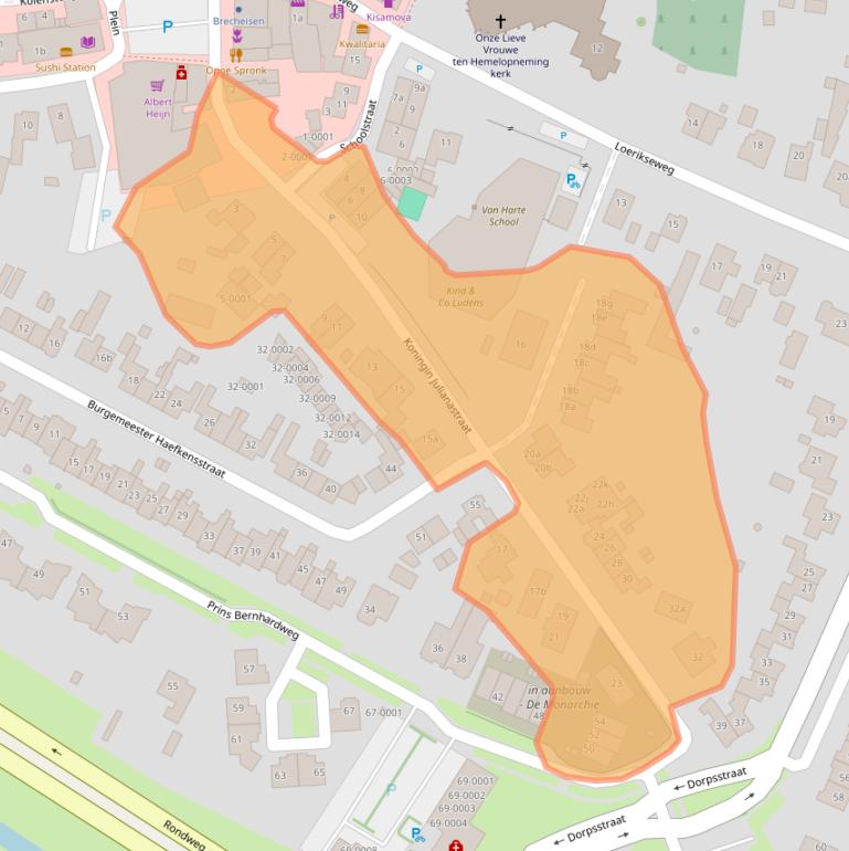 Kaart van postcodegebied 3991DJ.