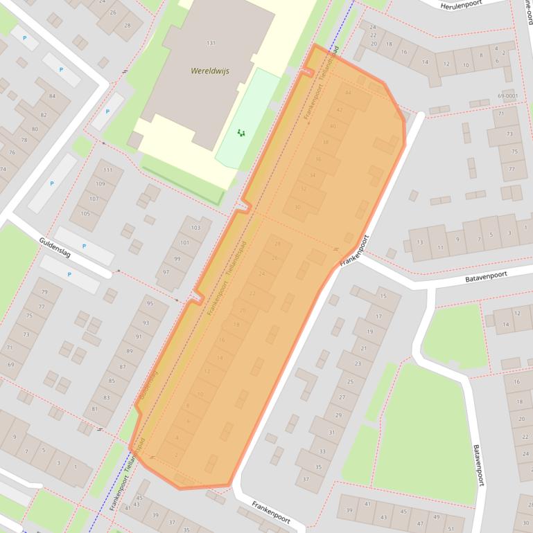 Kaart van postcodegebied 3991JB.