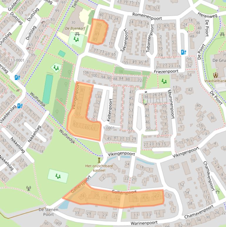 Kaart van postcodegebied 3991JR.