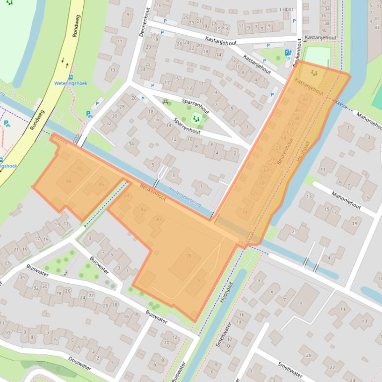 Kaart van postcodegebied 3991PW.
