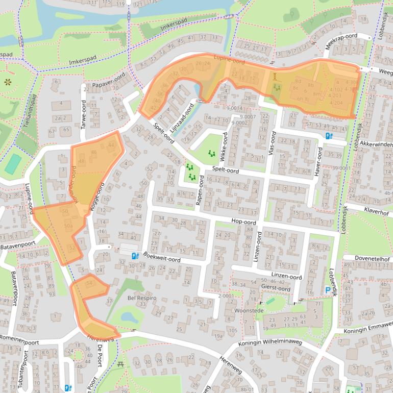 Kaart van postcodegebied 3991VJ.