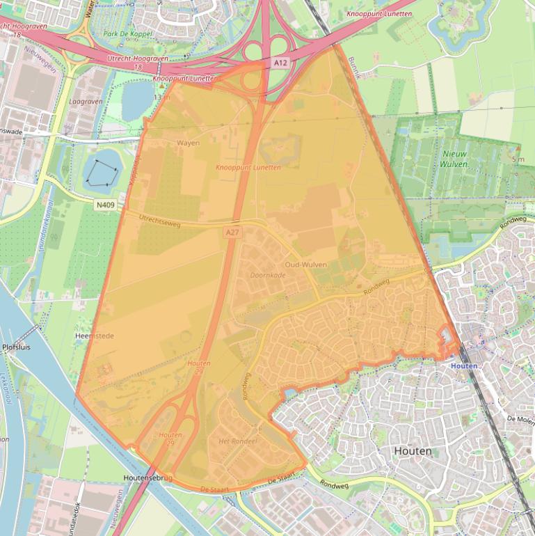 Kaart van postcodegebied 3992.