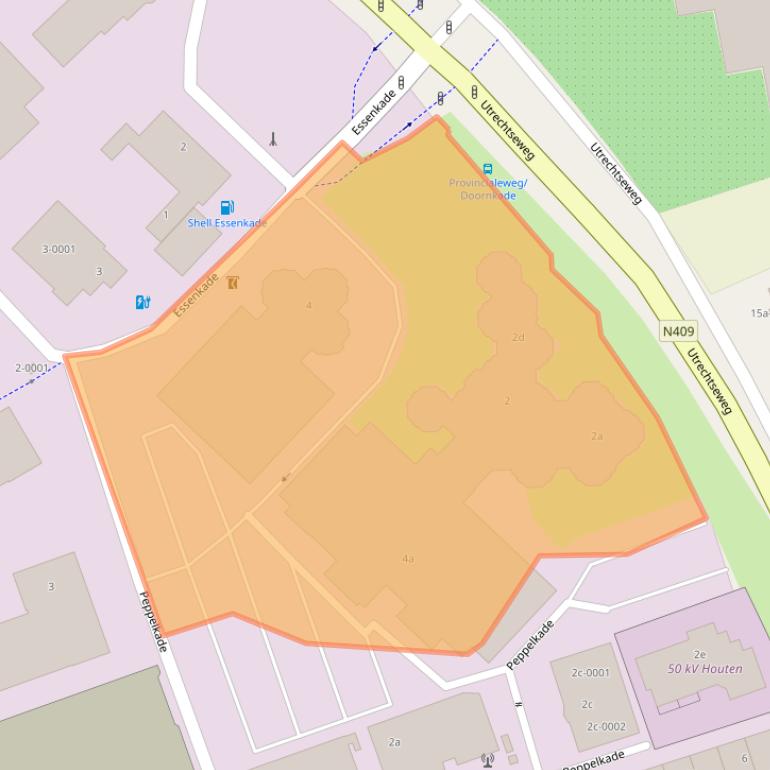 Kaart van postcodegebied 3992AA.