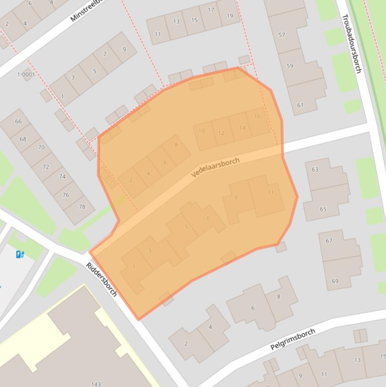 Kaart van postcodegebied 3992BB.