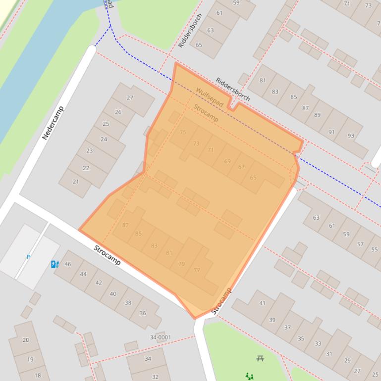 Kaart van postcodegebied 3992BT.