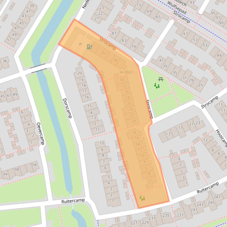 Kaart van postcodegebied 3992BV.