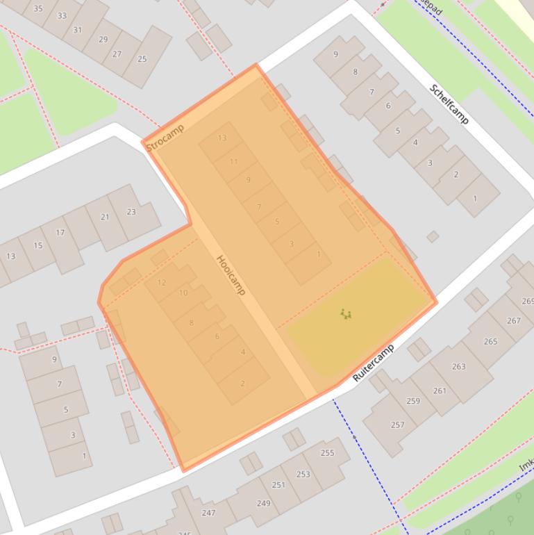 Kaart van postcodegebied 3992BW.