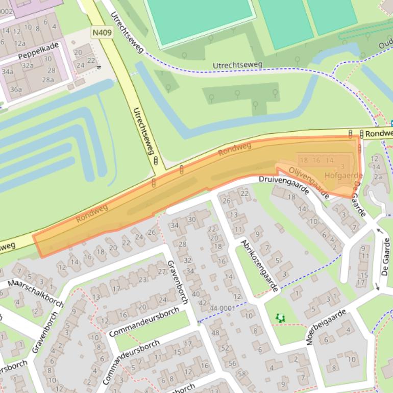 Kaart van postcodegebied 3992KN.