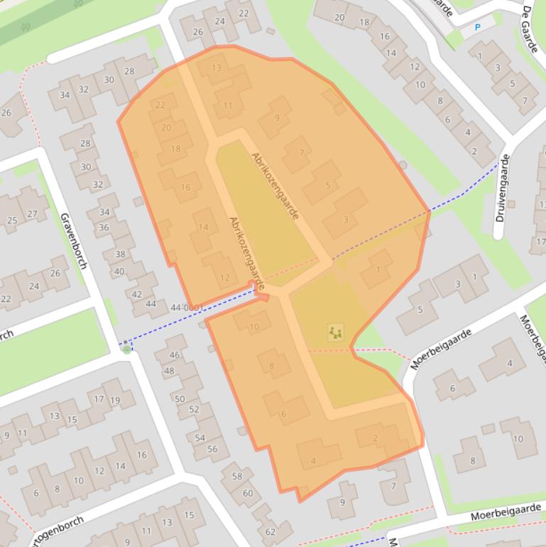 Kaart van postcodegebied 3992KT.